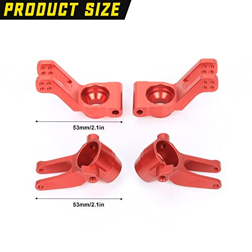 RCAWD Steering Block& C-hubs& Rear Hub Set for ARRMA 1/8 Vendetta 3S & Infraction 570 Mega Upgrades Parts,Hopups for #ARA330686#ARA330685#ARA330687 Caster Knuckle Arm Spindle Carrier Stub Axle Red - color: Red