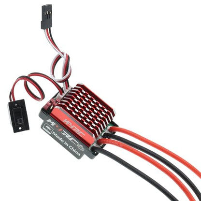 RC Car 60A Brushed ESC Electric Speed Controller 6V/2A BEC Compatible with Traxxas TRX4 TRX6 D90 HSP Tamiya Redcat Axial SCX10 HPI 4WD Truck 1/10 RC Truck Car Crawler (T-Plug Without Fan) - style: T Plug Without Fan