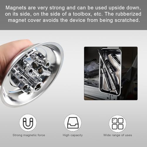 Wevdn 2 PCS Magnetic Tray Holders, 2.5"×3.6" Stainless Steel Square Magnetic Parts Tray Set, Heavy Duty Thickened Tray Bowl for Screws Bolts Nuts Metal Parts, Magnetic Tray for Mechanic's - size: M-Rectangular