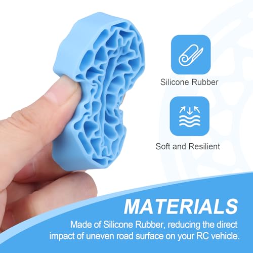 HobbyPark 1.0 Tires Silicone Inserts Foam fit 62-64mm*24mm for 1/18 1/24 Scale RC Crawler Trucks, Super Soft, 4pcs (Light Blue) - color: Light Blue (Large)