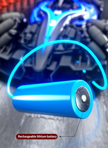 RC Stunt Car, Gesture Sensing Remote Control Car with Sound Lights and Spray, 2.4GHz 4WD 360° Rotating RC Cars with 3 Batteries for Teens (Blue) - color: Blue, size: 3 Batteries