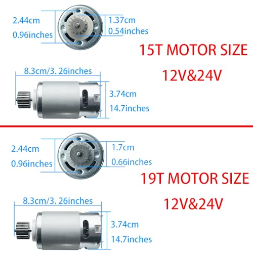 2PCS 12V # 7R Motor Pinion (19T) RS550 30000RPM High Speed 00968-9015 Steel Gears Motor Power Wheels Ride on Car Upgrade for Fisher Price/Jeep Wrangler Hurricane/Ford f150/Kawasaki/Barbie Ride on,18V