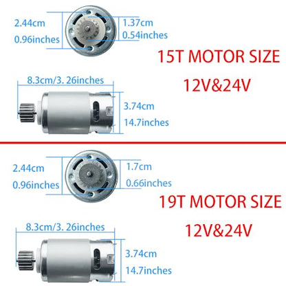 2PCS 12V # 7R Motor Pinion (19T) RS550 30000RPM High Speed 00968-9015 Steel Gears Motor Power Wheels Ride on Car Upgrade for Fisher Price/Jeep Wrangler Hurricane/Ford f150/Kawasaki/Barbie Ride on,18V