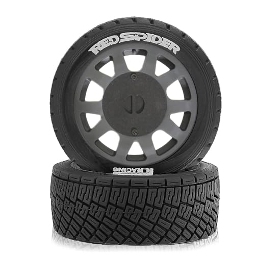 1/8 1/10 1/7 RC On Road Tires OD 3.94'' and Rally Racing Wheels 12mm 14mm 17mm Hex for 1:8 1:7 1:10 Street Touring Drift Car ARRMA Typhon 6S Losi Kyosho Tamiya TT02 HPI WR8 HSP 4PCS (Gray) - color: Gray
