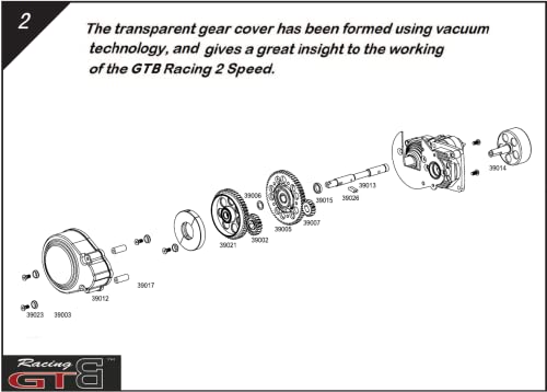 GTB Metal 2 Dual Speed System with Gear Cover Set for RC 1/5 Gasonline Car 1:5 HPI Baja 5B SS 5SC | HPI Baja 2 Speed Gear Transmission - color: 2 Speed Gear Set