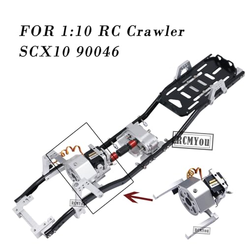RC Gearbox for 1/10 RC Crawler Car SCX10 90046,Metal Chassis Frame Prefixal Shiftable Gearbox Upgrade Parts Hops Up,Upgrade 2022,More Durable,Two Speed Modes