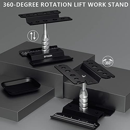 RC Car Stand with RC Screwdriver & Screws Pallet for 1/8 1/10 1/12 1/16 1/18 RC Car | 360-degree Rotation, Adjustable Height 3.54in to 5.11in