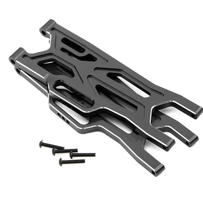 Aluminum Front Lower Suspension Arms Set Compatible for Arrma 1/10 Kraton/Outcast 4x4 4S V2 BLX RC Truck Upgrade Parts L/R Suspension Arms Swing Arm Replacement ARA330711 - color: black, size: Front Lower