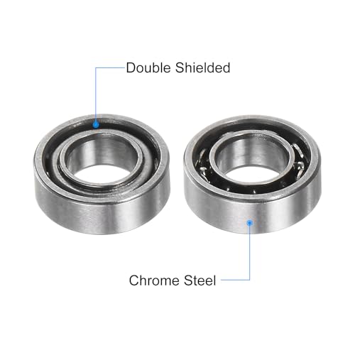 uxcell 20pcs MR63 Deep Groove Ball Bearings 3x6x2mm Chrome Steel Miniature Bearing Double Shielded Precision Bearings, P6 (ABEC 3) - size: 3x6x2mm