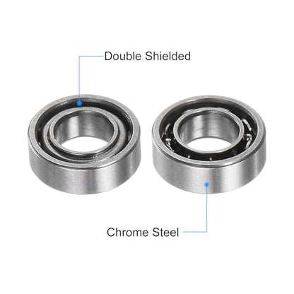 uxcell 20pcs MR63 Deep Groove Ball Bearings 3x6x2mm Chrome Steel Miniature Bearing Double Shielded Precision Bearings, P6 (ABEC 3) - size: 3x6x2mm