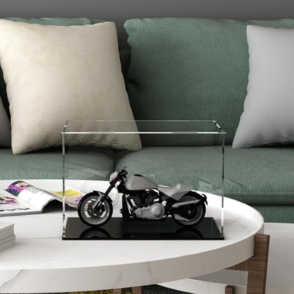 Acrylic Display Case for Mini Helmet and Model Cars, Clear Display Box with Thick Base and Lid for Protection and Displaying, 7.5x5.5x5.5-inch - size: 7.5"L x 5.5"W x 5.5"H
