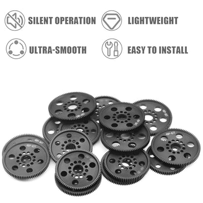 48P High-Precision Machined POM Spur Gear Set (83T 85T 87T 89T) - Ultra-Smooth Silent Lightweight Spur Gear for 3RACING Sakura RC Drift/Touring 1/10 Cars - size: 83-85-87-89T