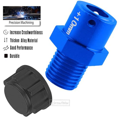 RC 10MM Extended Wheel Hub Drive w/Anti-dust Cap Nuts Upgrades Part for 1/7 BigRock Fireteam Limitless 6S,1/8 Kraton Outcast Notorious Talion 6S,Alloy Aluminium Wheel Hub,Navy Blue w/Black - color: Navy Blue&black