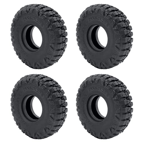 MOHERO 4PCS 1.0" Mud Grappler Rubber Tyre 1.0 Wheel Tires 62 * 22MM for Axial SCX24 90081 AXI00001 002 004 005 006 RC Crawler Car (B Style) - color: B Style