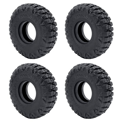 MOHERO 4PCS 1.0" Mud Grappler Rubber Tyre 1.0 Wheel Tires 62 * 22MM for Axial SCX24 90081 AXI00001 002 004 005 006 RC Crawler Car (B Style) - color: B Style