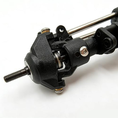 Nylon Front Rear Axle Set with Steel Reverse Bevel Gear for 1/10 RC Crawler SCX10 II 90046 47 R-G-T 86100 Upgrade Part(Black
