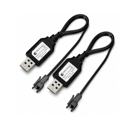 7.4V SM-3PIN RC Car Charger for Li-Ion Battery | Fast Charging & Overcharge Protection | Compatible with Remote Control Toys Battery, Universal Charger for 2S 7.4V LiPo/Li-Ion Batteries (2Pack)