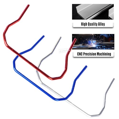 RC Front Rear Wide Sway Bar Kit Upgrades Part for 1/10 Slash Rustler,Stampede,Rally 4x4 4WD RC Car,Alloy Aluminum Front & Rear Wide Sway Bar Kit Hops Up
