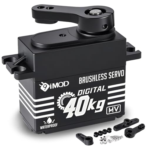 1/10 RC Crawler Servo 40KG Brushless High Torque Servo 8.4V HV Metal Gear Digital Waterproof Servo for 1/8 1/10 1/12 Scale RC Crawler Truck Cars Buggy Robotic, 180 Degree RC Steering Servo