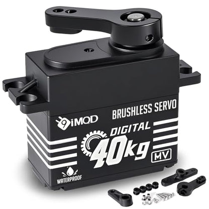 1/10 RC Crawler Servo 40KG Brushless High Torque Servo 8.4V HV Metal Gear Digital Waterproof Servo for 1/8 1/10 1/12 Scale RC Crawler Truck Cars Buggy Robotic, 180 Degree RC Steering Servo