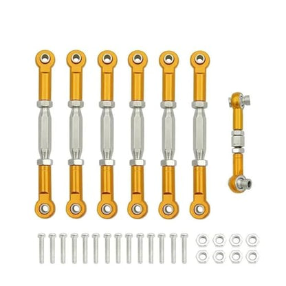 RC Links Linkage for Traxxas for Slash 4X4/2WD 1/10 rc Cars Upgrade Parts 1 Set 7 Pcs Metal Turnbuckle Camber Link End Adjustable Kit(Yellow) - color: Yellow