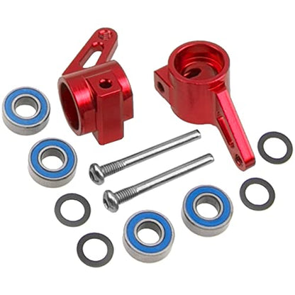 Aluminum Front Steering Knuckles Carrier Blocks Steering Cup Compatible with 1/10 Traxxas Slash 2WD Rustler Stampede Bandit RC Car,Replace of 3736 (Red) - color: Red