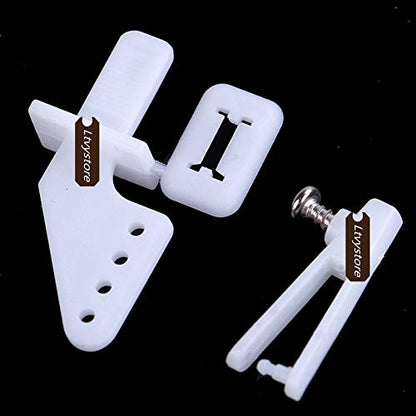 20Pcs Adjustable Pushrod Connector Linkage Stopper 1.3mm & 20Pcs Nylon Control Horns 21x10 mm & 20Pcs 1.2 x 210mm Z Push Rods Parts Compatible for RC Airplane Plane Boat Replacement