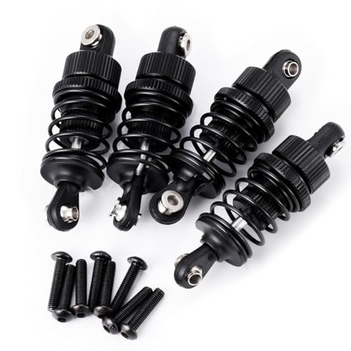 RC Aluminum 50mm Front & Rear Oil Filled Shock Absorber Adjustable Damper Set Compatible with Tamiya M03 M04 M05 M06 1:10 On Road Car Upgrades Replace Parts (Black, 50mm)