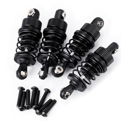 RC Aluminum 50mm Front & Rear Oil Filled Shock Absorber Adjustable Damper Set Compatible with Tamiya M03 M04 M05 M06 1:10 On Road Car Upgrades Replace Parts (Black, 50mm)