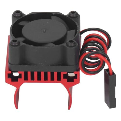 VGEBY RC Cooling Fan, Efficient Motor Heat Dissipation 1/18 Scale Heatsink for Remote Control Cars Enthusiasts and Off-Road Racing Scenarios - color: Red