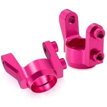 2PCS RC Aluminum Universal Front Rear Steering Knuckles Carrier Blocks Steering Cup Compatible with Sakura Cero Ultra 1/10 On Road Touring RC Car (Hot Pink) - color: Hot Pink