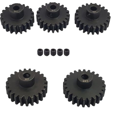 Steel 32P Pinion Gear 3mm Shaft 20T 21T 22T 23T 24T for Traxxas Slash Rustler Hoss Bandit Stampede Nitro Trx4 Trx6 Mini Max Xrt Motor Pinion Upgrades Parts