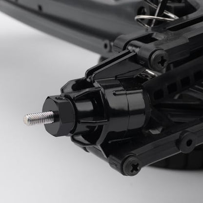 4PCS Aluminum 12mm Wheel Hex Hub Drive Adapter Combiner Coupler Compatible with Tamiya DT03T 1/10 RC Car Upgrade Parts (Black) - color: Black