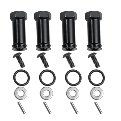4Pcs/Set Aluminum 12mm Wheel Hex Hub Adapters 25mm/30mm Extension Hex Drive Adapter Combiner Compatible with 1/10 RC Crawler Axial SCX10 Wraith Upgrades (Black - 30mm Offset Extension) - color: Black - 30mm Offset Extension