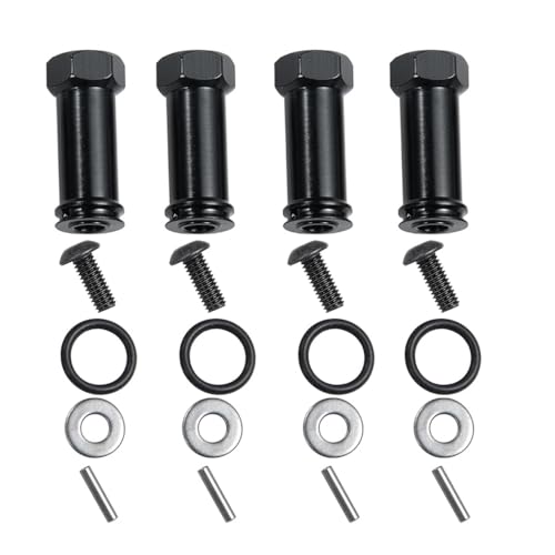 4Pcs/Set Aluminum 12mm Wheel Hex Hub Adapters 25mm/30mm Extension Hex Drive Adapter Combiner Compatible with 1/10 RC Crawler Axial SCX10 Wraith Upgrades (Black - 30mm Offset Extension) - color: Black - 30mm Offset Extension