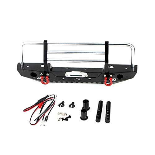 LCX Racing 1/10th RC Crawler Car Metal Bull Push Bar Front Bumper for TRX4 TRX-4 Axial SCX10 II 90046 Redcat Gen8 Scout II, Upgrades Parts Accessories