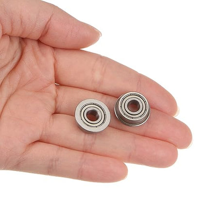 uxcell F605ZZ Flanged Ball Bearing 5x14x5mm Double Shielded Chrome Steel Flange Bearings, 4pcs - size: 5x14x5mm