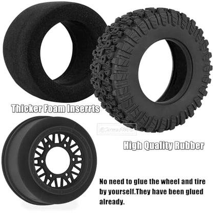RC Wheels and Tires Truck Tires Short Course Tires for 1/10 Scale Car Arrm a Senton,Slash 2WD 4×4,Axia1,Rc 4wd,Red cat,Plastic Wheels Rubber Tires,4pcs,Black - color: Black(4pcs)