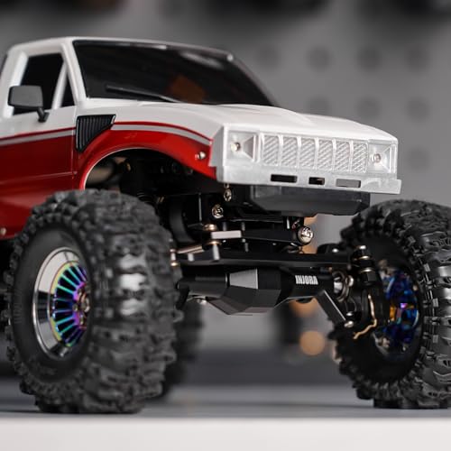 INJORA +5mm Diamond Portal Axles with Brass Steering Knuckles for TRX4M - color: Black Brass