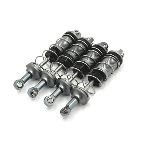 RC Cars Spare Parts for MJX 16207 16208 16209 16210 H6 Front and Rear Hydraulic Shock Absorbers Metal Upgrade Remote Control Car Accessories RC(Gray) - color: Gray