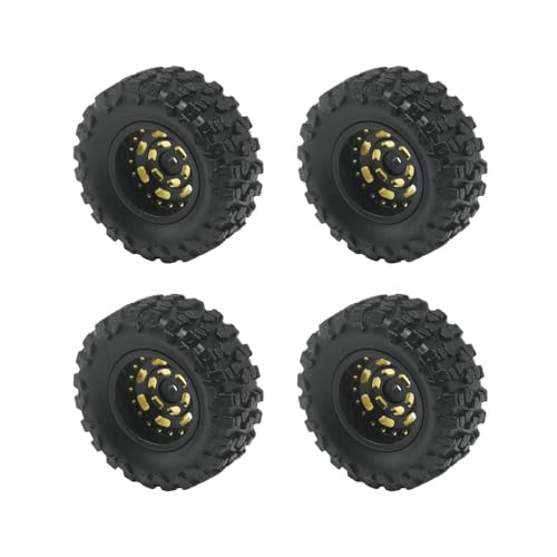 Brass 0.7" Wheel and Brass/Offset and 0.7‘’ Wheel Tire with Foam for SCX30 Cars Upgrade Parts 4pcs/Set (Wheel Offset and Tire Set) - color: Wheel Offset and Tire Set