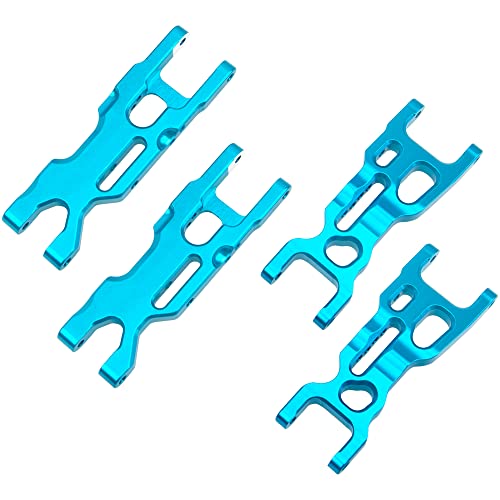 Metal Front & Rear Suspension Arms A-Arms Set Compatible with Losi 1/18 Mini-T 2.0 2WD Stadium RC Truck Hop-Up Parts (Blue) - color: Blue