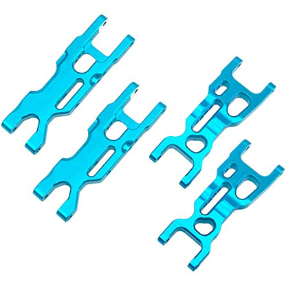 Metal Front & Rear Suspension Arms A-Arms Set Compatible with Losi 1/18 Mini-T 2.0 2WD Stadium RC Truck Hop-Up Parts (Blue) - color: Blue