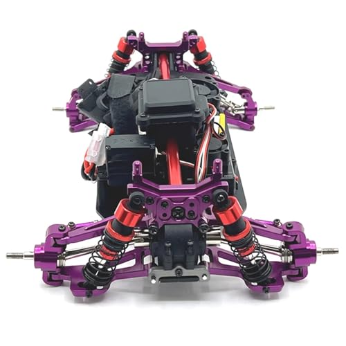 Rc Swing Arms For MJX For Hyper Go 14210 14209 Metal Steering Cup Upper Lower For Swing Arm Set Shock Tower Bracket Body Post RC Car Parts(Purple) - color: Purple