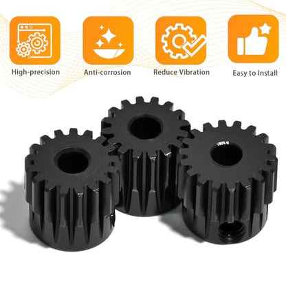 3PCS 48P Pinion Gear Set Hardened Steel 3.175mm Shaft 16T 17T 18T with Screws & Hex for 1/10 RC Arrma Traxxas HPI Kyosho Losi Axial SCX10 Tamiya Monster Truck Buggy Motor Upgrade Parts - size: 16 17 18T