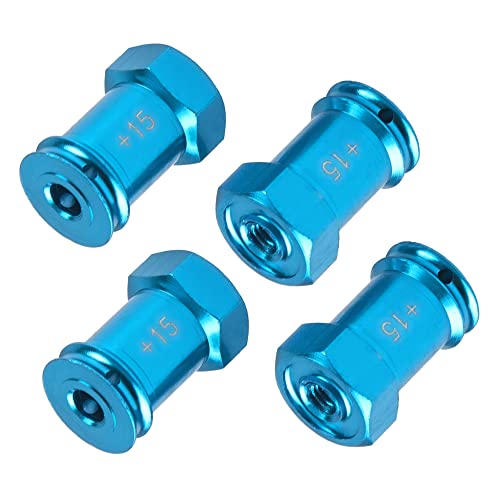 Aluminum 12mm Wheel Hex Hub Adapters 15mm Extension Longer Combiner Compatible with 1/16 Traxxas Mini E-REVO/Mini Slash/Mini Rally/Mini Summit 1/16 RC Truck Car