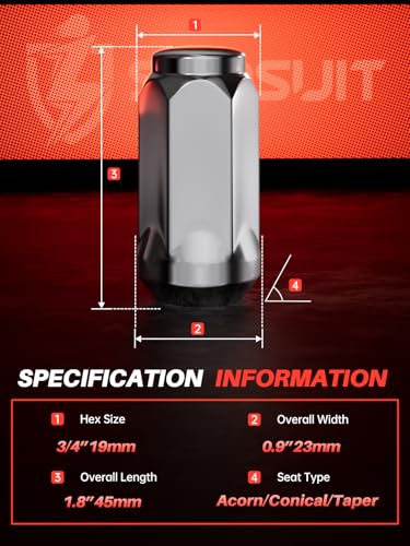 Sposuit M14x1.5 Lug Nuts - Replacement for 1999-2018 Chevrolet Silverado 2500, 2001-2024 Silverado 3500 - Closed End Chrome Lug Nut(32 Pcs) - color: Chrome, size: M14x1.5, style: 32 Pcs HexDrive