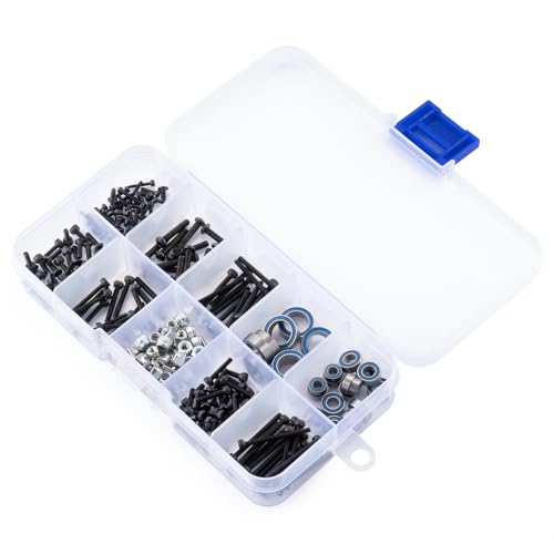 Ascent-18 RC Screw Kit Screws Assortment Set Bushings Bearings Screws 251pcs Kit Bushings Bearings Screws Kit for Redcat Ascent-18 1/18 RC Crawler Car Upgrade Parts