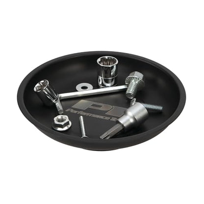 Performance Tool W1280 2-Piece Magnetic Parts Tray Set, Black | Holds screws and bolts sideways or upside down. Rubber coating prevents scratches. 4 and 5-1/2 inch trays