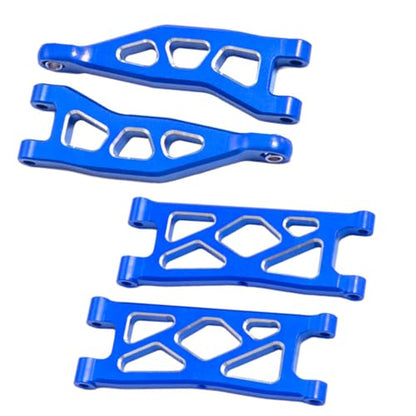 4 pcs Aluminum Rear Suspension Arms for 1/18 ARRMA Granite Grom 380 Brushed 4X4 Monster Truck Upgrades Parts (Navy Blue)